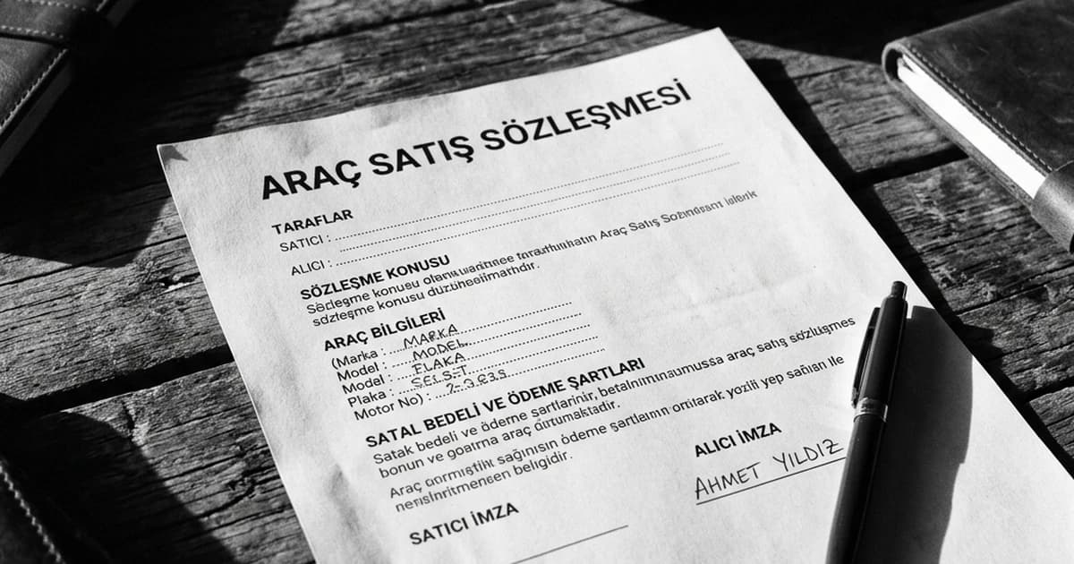 Araç Satış Sözleşmesi Örneği 2026 — İkinci El Araç