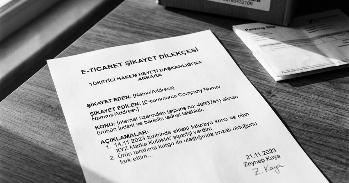 E-ticaret Şikayet Dilekçesi — Trendyol, Hepsiburada 2026